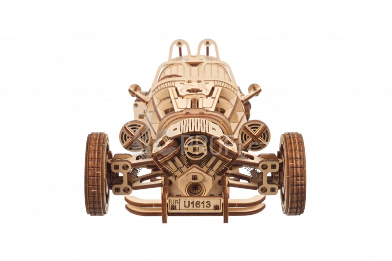 Ugears 3D dřevěné mechanické puzzle Tříkolka UGR-S
