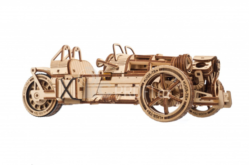 Ugears 3D dřevěné mechanické puzzle Tříkolka UGR-S
