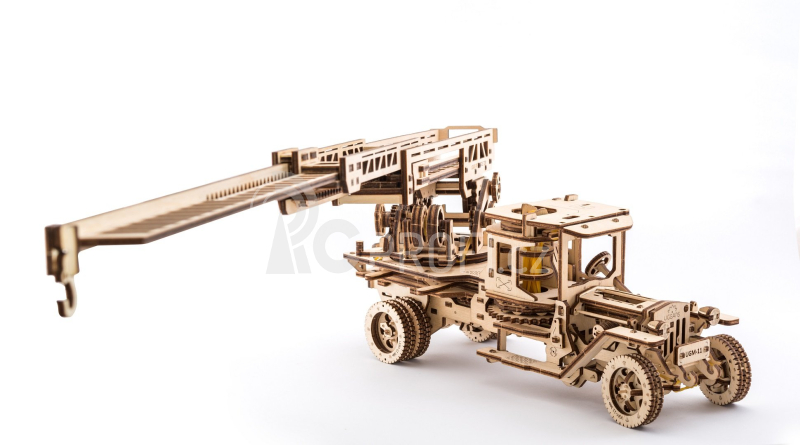 Ugears 3D dřevěné mechanické puzzle UGM-11 Náklaďák s požárním žebříkem