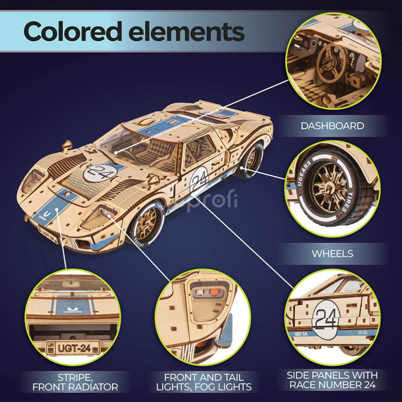 Ugears 3D dřevěné mechanické puzzle UGT-24 Endurance Racer