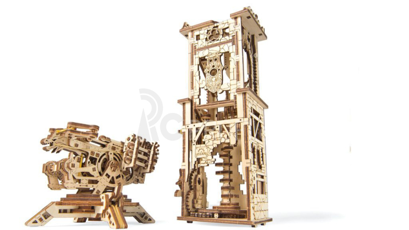 Ugears 3D dřevěné mechanické puzzle Věž Archballista