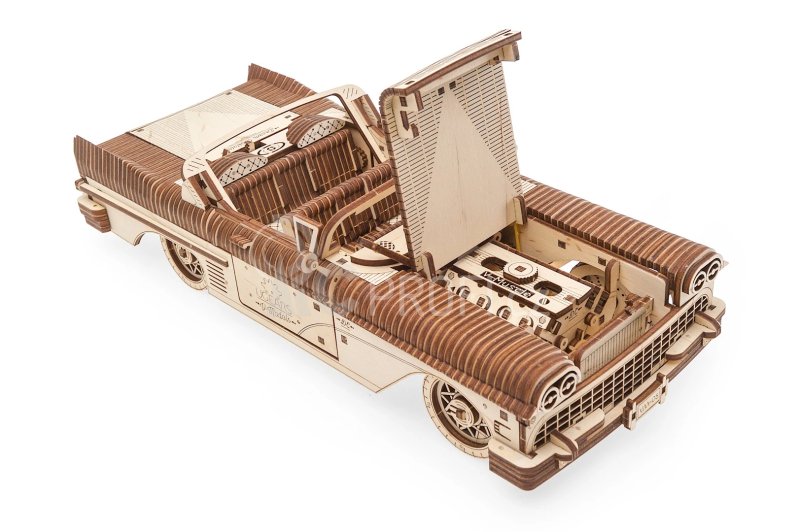 Ugears 3D dřevěné mechanické puzzle VM-05 Auto (50's convertible)