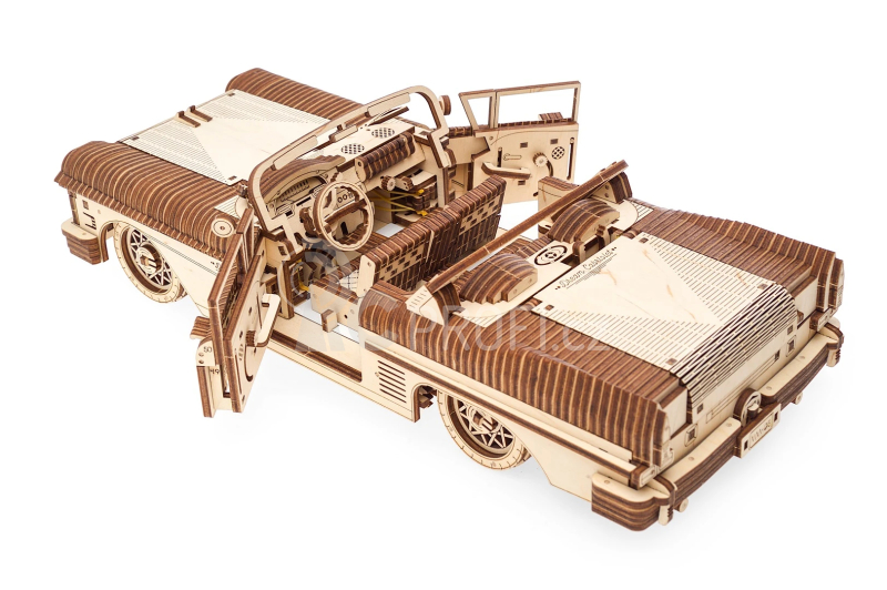 Ugears 3D dřevěné mechanické puzzle VM-05 Auto (50's convertible)