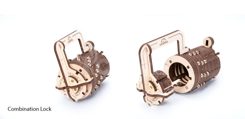 Ugears 3D dřevěné mechanické puzzle Zámek