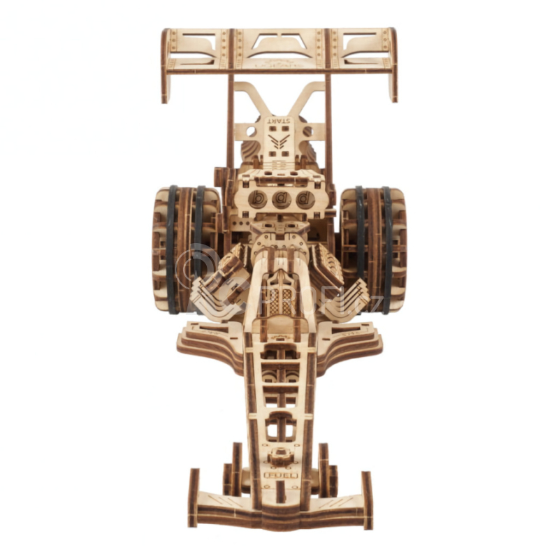 Ugears 3D dřevěné mechanické puzzle Závodní auto (dragster)