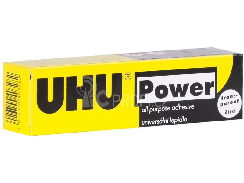 UHU POWER TRANSPARENT 45ml čiré kontaktní lepidlo