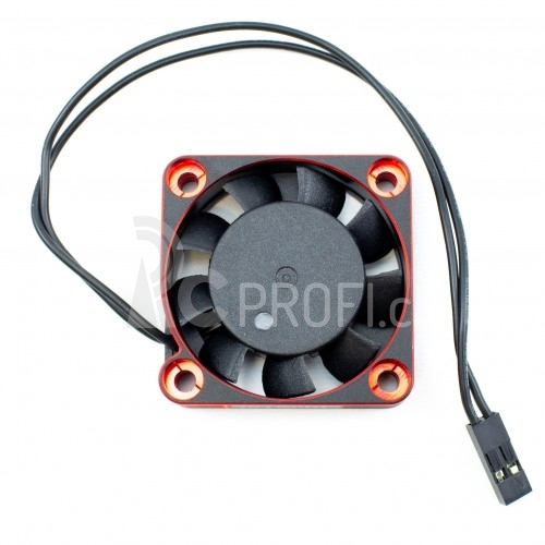Ultra High Speed hliníkový větráček 40mm, černo/červený - 6-8,4V - konektor BEC černý
