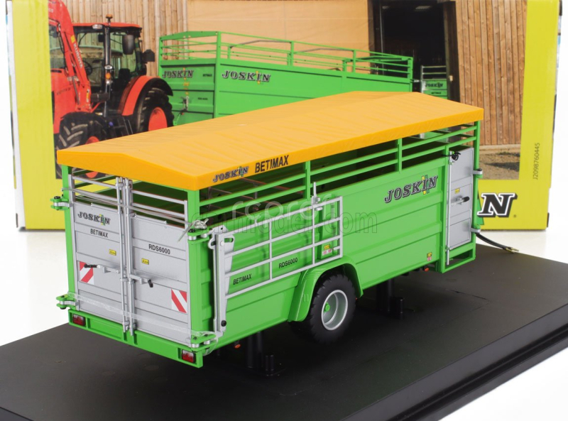 Universal hobbies Joskin Betimax Rds6000 Trailer Livestock Transporter - Carrello Trasporto Animali 1:32 Stříbrná Žlutá
