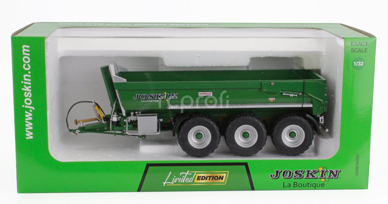 Universal hobbies Joskin Trailer Trans-ktp 27-65 3-assi 2010 1:32 Zelená