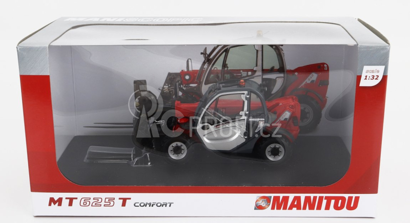 Universal hobbies Manitou Mt625t Comfort Telescopic Tractor - Elevatore 1:32 Červená Stříbrná