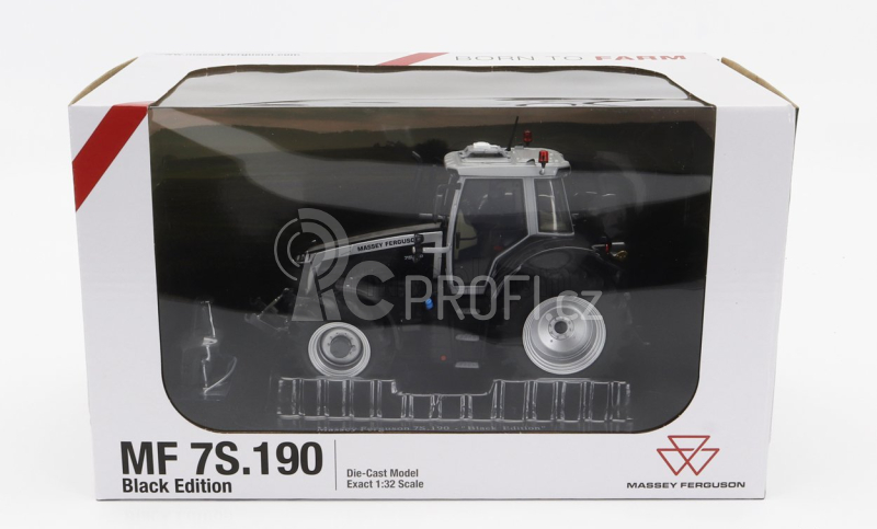Universal hobbies Massey ferguson Mf7s.190 Tractor Black Edition 2022 1:32 Černá Stříbrná