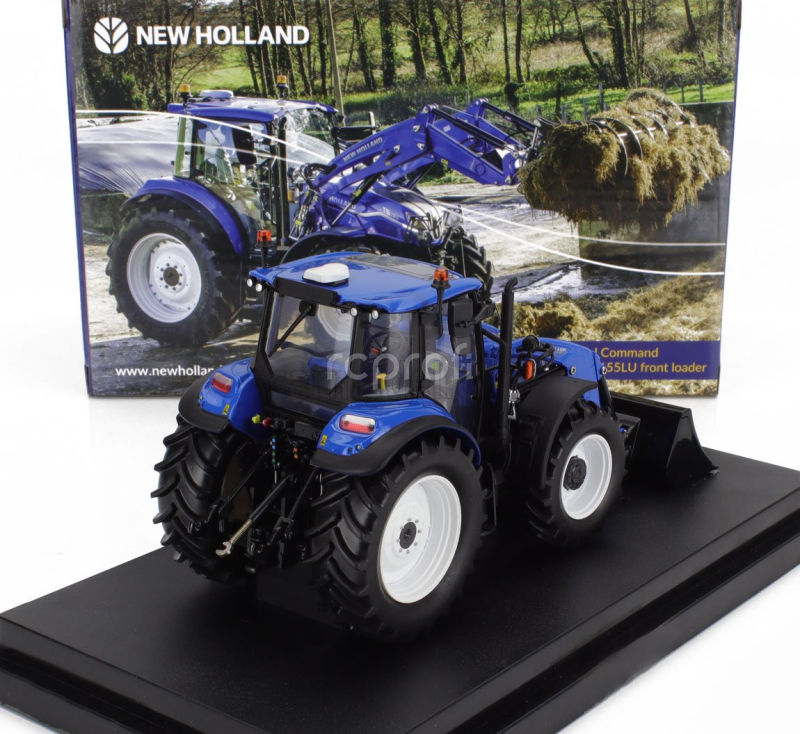 Universal hobbies New holland T5.120 Tractor With Front Scraper 2018 1:32 Modrá Černá