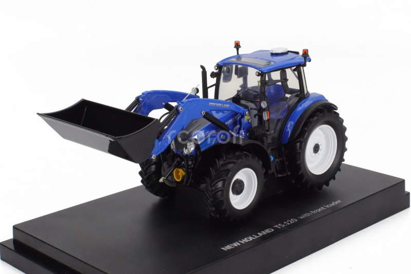 Universal hobbies New holland T5.120 Tractor With Front Scraper 2018 1:32 Modrá Černá