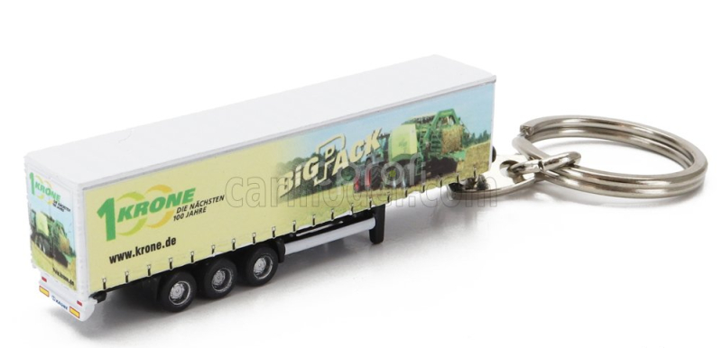 Universal hobbies Trailer Portachiavi - Keyring Rimorchio Telonato Krone Big-pack For Truck - Cm. 5.8 1:250 Žlutá Zelená