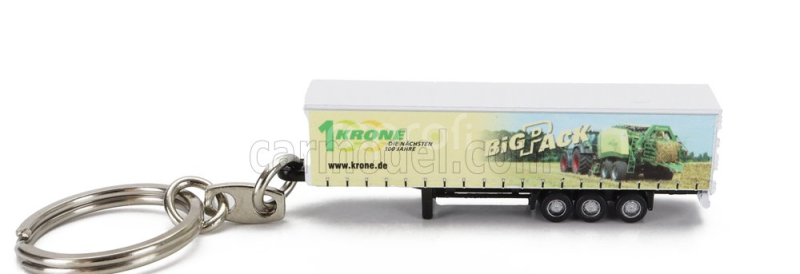 Universal hobbies Trailer Portachiavi - Keyring Rimorchio Telonato Krone Big-pack For Truck - Cm. 5.8 1:250 Žlutá Zelená