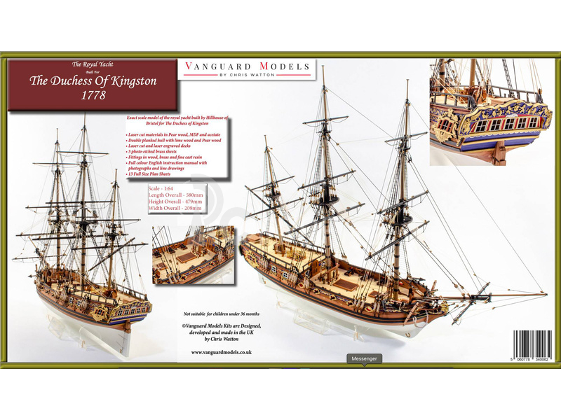 Vanguard Models Duchess of Kingston 1778 1:64 kit