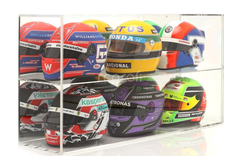 Vetrina display box Vetrina display box Hight Quality Showcase For Up To 6 Helmets Or 4 Modelcars 1/18 Lungh.length Cm 58 X Largh.width Cm 15.5 X Alt.height Cm 30.5 1:2 Zrcadlová Zadní Strana