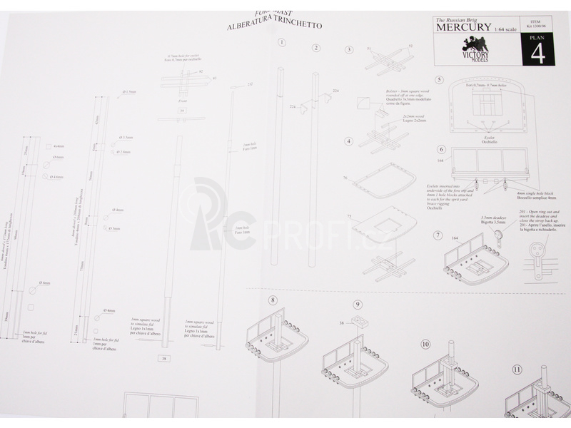 VICTORY MODELS ruská briga 1819 1:64 kit