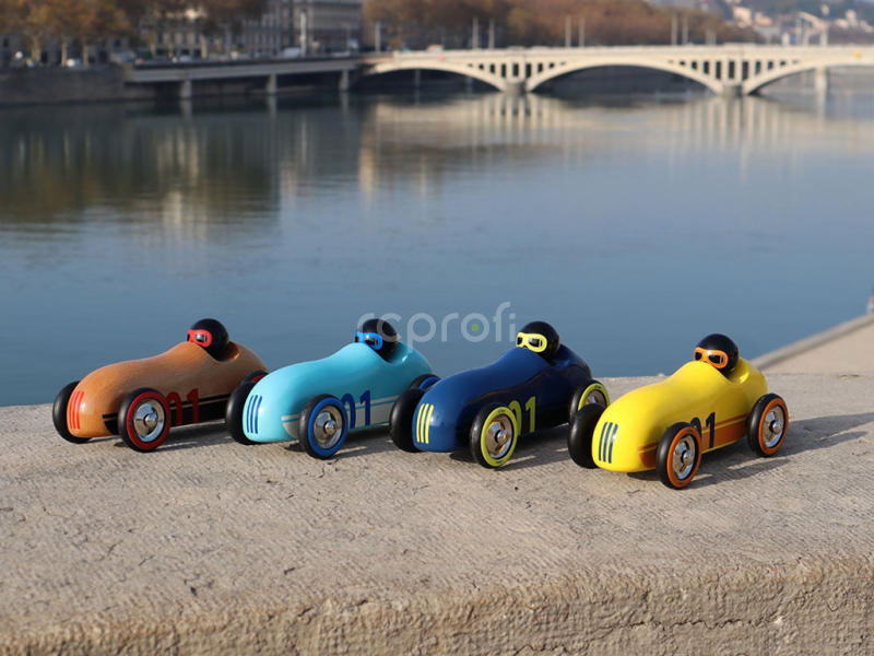 Vilac Dřevěné auto Old Sport Compet tyrkysové