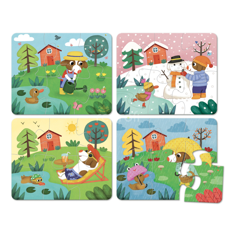 Vilac Dřevěné puzzle 4 období - poškozený obal