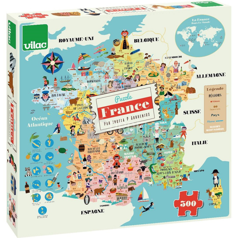 Vilac Puzzle Mapa Francie 300 dílků