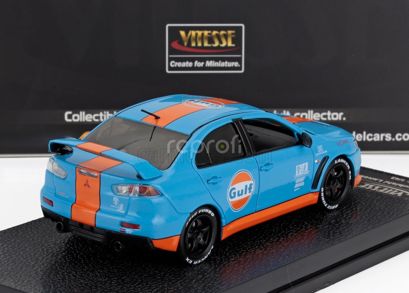Vitesse Mitsubishi Lancer Evolution X Gulf Livery 2008 1:43 Světle Modrá Oranžová