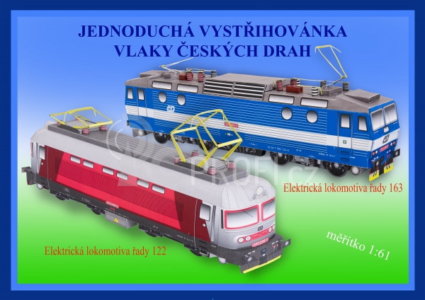 Vlaky Českých drah - 2 papírové modely měřítko 1:61