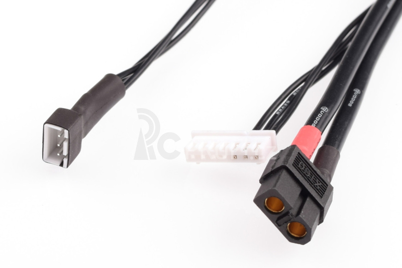 Vysílač/přijímač nabíjecí kabel XT60/XH - dlouhý 800mm - (XT60, 7-pin XH)