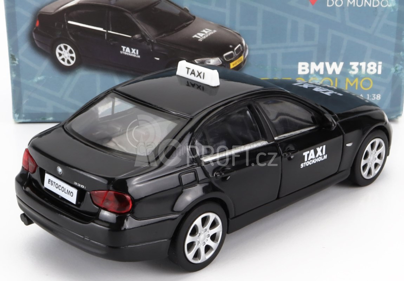 Welly BMW 3-series 330i Taxi Stoccolma Sweden 2008 - Damage Card Box 1:38 Black