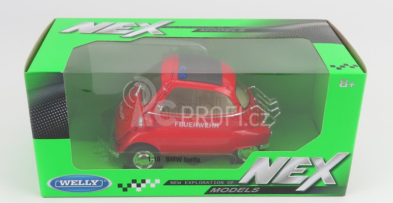 Welly BMW Isetta Feuerwehr 1955 1:18 Červená Černá