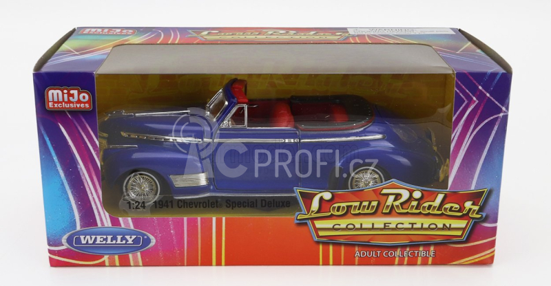 Welly Chevrolet Special De Luxe Cabriolet Open Low Rider 1941 1:24 Blue Met