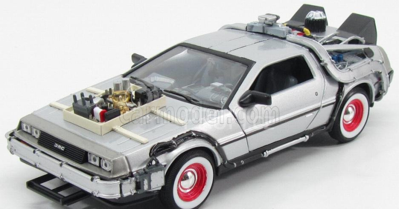 Welly De lorean Set 3 X Time Machine - Back To The Future 1 - 2 - 3 - Ritorno Al Futuro 1 - 2 - 3 1:24 Silver