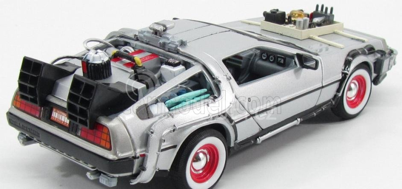 Welly De lorean Set 3 X Time Machine - Back To The Future 1 - 2 - 3 - Ritorno Al Futuro 1 - 2 - 3 1:24 Silver