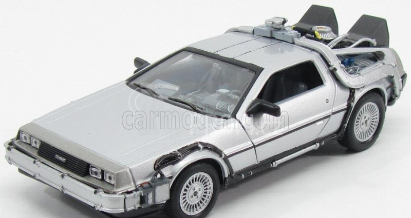 Welly De lorean Set 3 X Time Machine - Back To The Future 1 - 2 - 3 - Ritorno Al Futuro 1 - 2 - 3 1:24 Silver