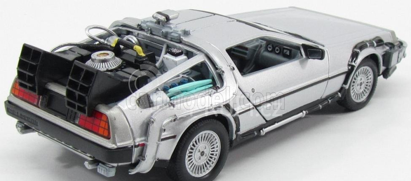 Welly De lorean Set 3 X Time Machine - Back To The Future 1 - 2 - 3 - Ritorno Al Futuro 1 - 2 - 3 1:24 Silver