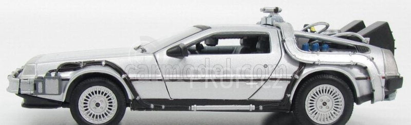 Welly De lorean Set 3 X Time Machine - Back To The Future 1 - 2 - 3 - Ritorno Al Futuro 1 - 2 - 3 1:24 Silver