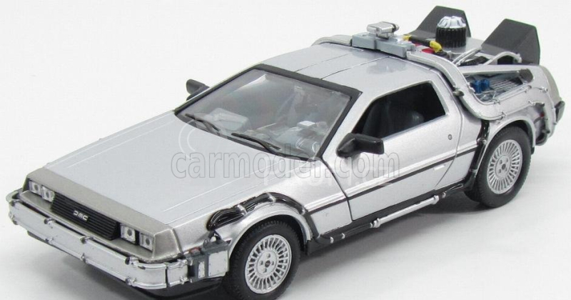 Welly De lorean Set 3 X Time Machine - Back To The Future 1 - 2 - 3 - Ritorno Al Futuro 1 - 2 - 3 1:24 Silver