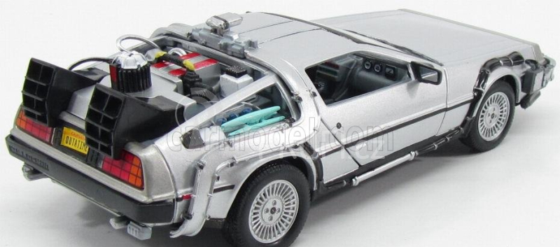 Welly De lorean Set 3 X Time Machine - Back To The Future 1 - 2 - 3 - Ritorno Al Futuro 1 - 2 - 3 1:24 Silver