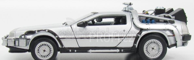 Welly De lorean Set 3 X Time Machine - Back To The Future 1 - 2 - 3 - Ritorno Al Futuro 1 - 2 - 3 1:24 Silver