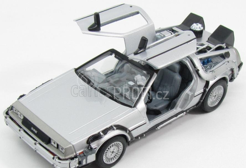 Welly De lorean Set 3 X Time Machine - Back To The Future 1 - 2 - 3 - Ritorno Al Futuro 1 - 2 - 3 1:24 Silver