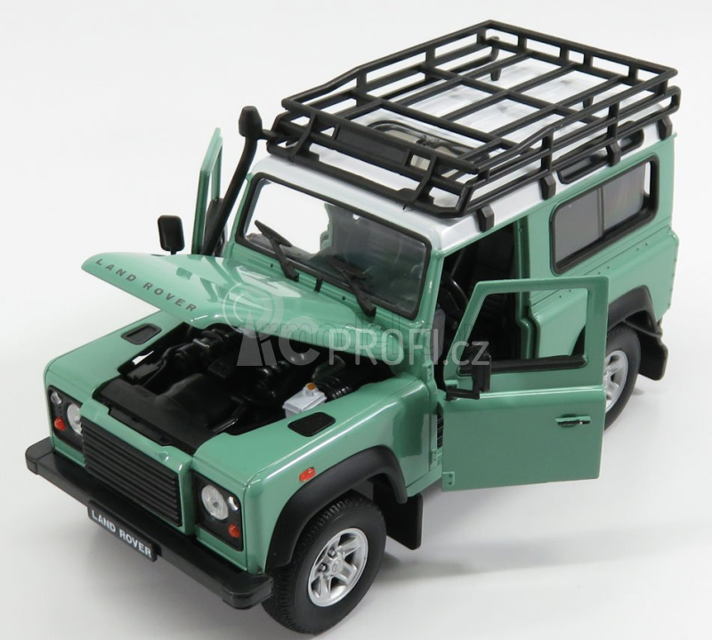 Welly Land rover Land Defender 90 1984 1:24 Světle Zelená Bílá