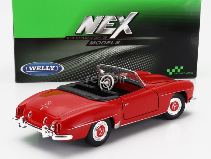 Welly Mercedes benz 190sl Cabriolet Open 1955 1:24 Red
