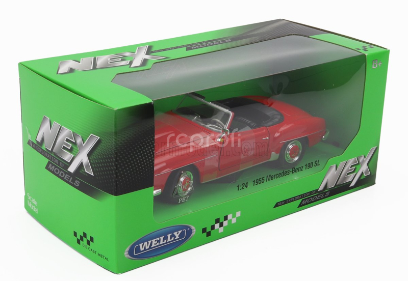 Welly Mercedes benz 190sl Cabriolet Open 1955 1:24 Red