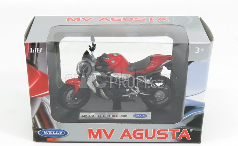 Welly Mv agusta Brutale 990r 2012 1:18 Červená Černá