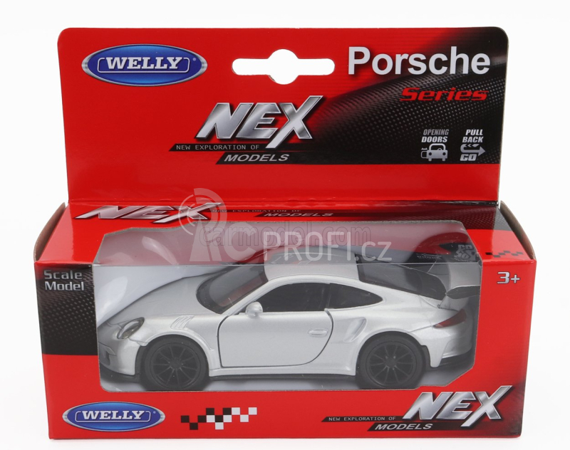 Welly Porsche 911 991 Gt3 Rs Coupe 2014 1:34 Silver