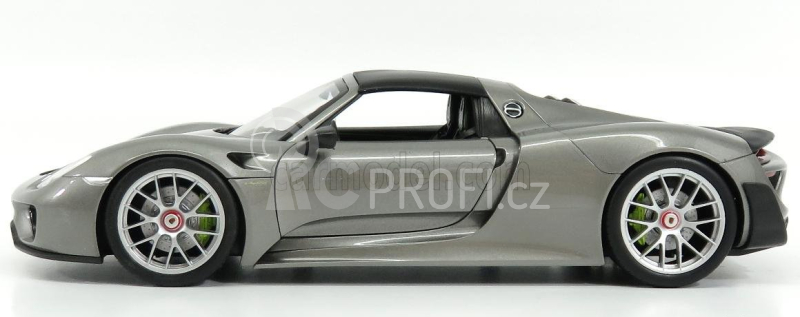 Welly Porsche 918 Spider Hard-top Closed 2015 - Carbon Roof 1:18 Grey Met