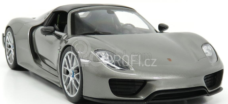 Welly Porsche 918 Spider Hard-top Closed 2015 - Carbon Roof 1:18 Grey Met