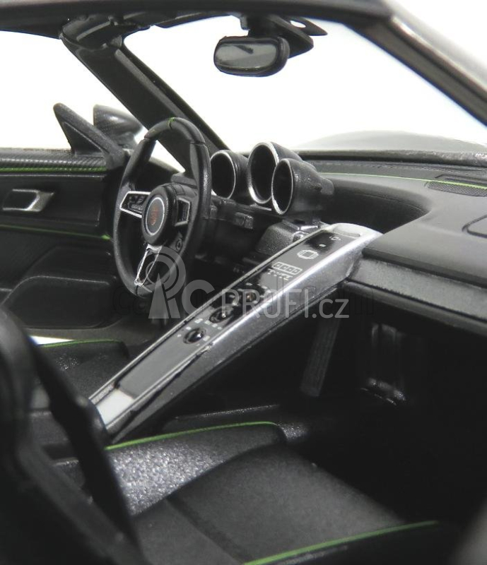 Welly Porsche 918 Spider Hard-top Closed 2015 - Carbon Roof 1:18 Grey Met