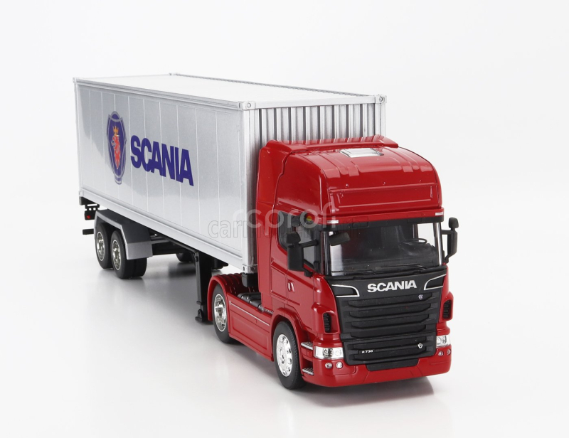 Welly Scania R730 V8 Truck Cassonato 2015 1:32 Červená Stříbrná