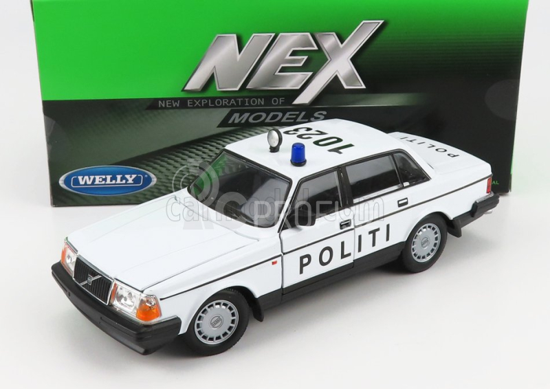 Welly Volvo 240 Gl Politi Denmark Police 1986 1:24 Bílá